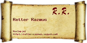 Retter Razmus névjegykártya